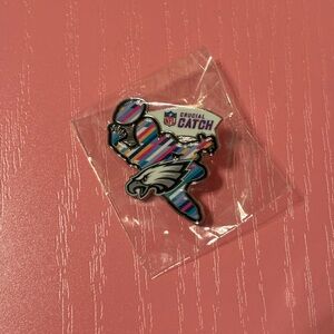 NFL Philadelphia Eagles Crucial Catch Rainbow Stripes Enamel Pin